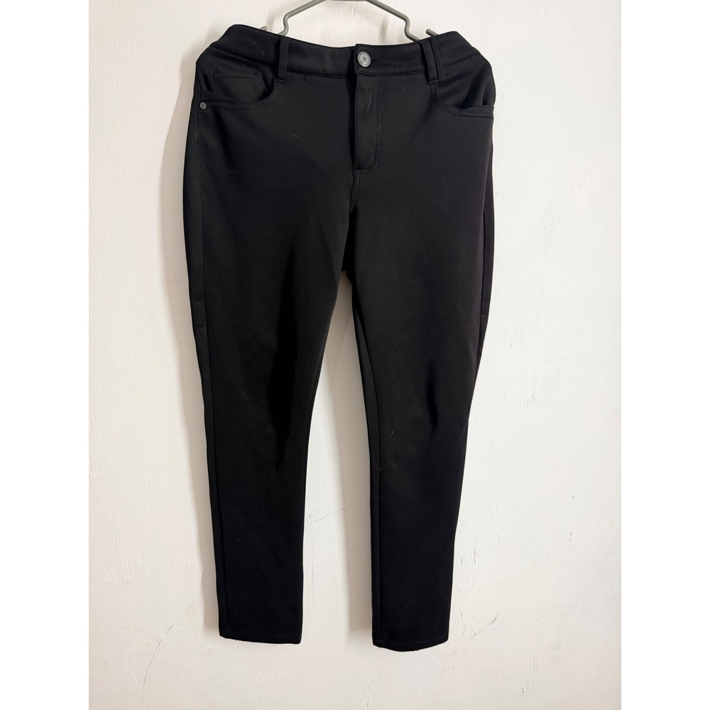 One 5one Black Skinny Stretch Pants Womens Size 12 Work Office Casual Trousers
